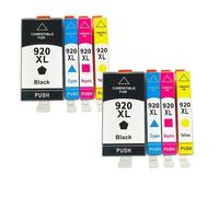 ELUPNMF Cartouches d'encre 920XL compatibles, 8 Paquets, pour imprimantes 6000 6500 6500A 7000 7500 7500A, avec Puce