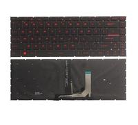 ELUPNMF Clavier rétro-éclairage Compatible avec GS65 GS65VR MS-16Q1 GF63 8RC 8RD MS-16R1 MS-16R4 GF65 Thin 9SD 9SE 10SD MS-16W1 Compatible avec Ordinateur Portable, Anglais américain(Red Backlit)