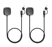 ELUTENG 2 Pièces Chargeur Compatible avec Fitbit Versa 4/Versa 3/Sense 2/Sense, Magnétique Station de Charge avec Câble de Chargement USB A/C [3,3 FT/1M] Cable de Remplacement pour Fitbit Watch, Noir