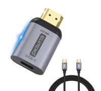ELUTENG Adaptateur USB C sur HDMI 4K avec Câble Vidéo USB C 3.2, Type C Femelle vers HDMI Mâle Convertisseur avec Thunderbolt 3 pour iPhone 16/15 Pro/Max MacBook iPad Pro/Air Surface Book 2 XPS Galaxy