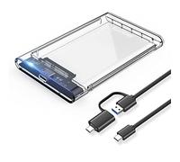 ELUTENG Boîtier Disque Dur 2,5 Pouces USB-C 5 Gbps, Boîtier Disque Dur Externe Type C vers SATA avec Câbles USB 3.1 Haute Vitesse Compatible avec WD/Seagate 7 mm et 9,5 mm Supporte UASP Jusqu'à 2TB