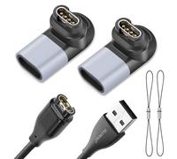 ELUTENG Câble de charge pour montre Garmin avec adaptateur USB C à 90 degrés, paquet de 3, Adaptateur de charge compatible avec Garmin Fenix/Forerunner/Vivoactive/Instinct/Venu/Approach/Tactix