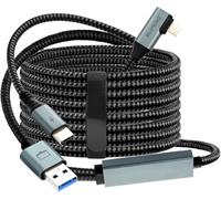 ELUTENG Câble Link 5m Compatible avec Meta Oculus Quest 3/ Quest 2/Quest Pro/Pico 4/PC Steam VR, Câble Link USB 3.0 Haute Vitesse 5 Gbps, Casque VR et PC de Jeu