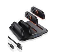 ELUTENG Chargeur Compatible avec Nintendo Switch 2 JoyCon,Station de Recharge pour Manettes Nintendo Switch 2 Dock avec Indicateur LED, Câble de Chargement Type-C, Noir