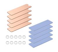 ELUTENG Dissipateur Thermique M.2 SSD 5 Pièces Cuivre 2280 M2 SSD Disque Solide Dissipateur Thermique avec Coussinets Thermiques et Sangles en Caoutchouc pour PC/PS5 M.2 PCIE NVMe SSD or M2 NGFF SSD