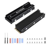 ELUTENG Dissipateur thermique pour SSD M.2 2280, Lot de 2 en aluminium double face avec 4 coussinets thermiques en silicone, compatible PC/PS5/PS5 Slim, pour SSD M.2 PCIe NVMe/SATA, Noir