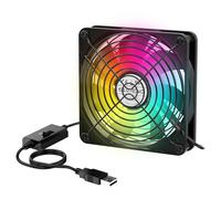 ELUTENG Ventilateur USB 120mm avec éclairage RGB, Ventilateur PC 12cm avec 3 Vitesse Réglable 5V USB Fan Cooler pour Ordinateur Portable/PS5/PS4/Boîtier TV/Meuble AV/Routeur