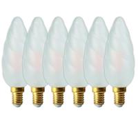 Eluzia Ampoule LED Flamme Torsadée, Filament, 2700K Blanc Chaud, 4W, 450Lm, Dépolie, E14, IRC90, 5 Ans lot x6