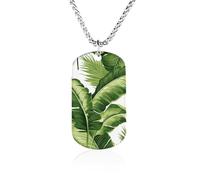 ELUZZIZUT Collier tendance imprimé en acier titane avec pendentif mignon arbre vert python commémoratif colliers pour homme femme cadeau idéal bijoux, 23.6in（60cm）, Acier titane, Acier titane.