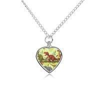 ELUZZIZUT Médaillon funéraire en forme de dinosaure pour animal de compagnie - Pendentif en forme de cœur - Collier souvenir personnalisé pour femme et homme pour contenir les cendres de vos proches