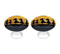 ELUZZIZUT Poignées de tiroir de 2,8 cm, poignées de commode, cinq silhouettes de danse hawaïenne, quincaillerie en acier inoxydable pour cuisine, salle de bain