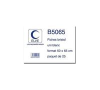 Elve b5065 25 fiches bristol 190 g blanc Blanc G
