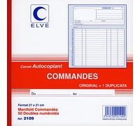 ELVE - 2109 - Carnet autocopiant - Ordres collecteurs 50 numéros doubles - 21x21cm, Original + 1 Dupliqué