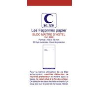 Elve 2202 Bloc maitre d'hôtel 50 feuillets 85x163 mm 50/2 autocopiant Lot de 10