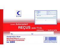 ELVE 22409 Manifold Autocopiant 180x 105mm Foliotage 50 Duplis Imprimés Tva Blanc