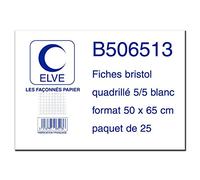 Elve b506513 25 fiches bristol 190 g blanc G