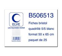 Elve b506513 25 fiches bristol 190 g blanc G