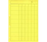 ELVE Bloc Audit 6 Colonnes + entête 297X210 80 Pages Jaune