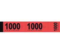 Elve Bloc de tickets 50 tickets vestiaire 3 x 20 cm Rouge Lot de 20