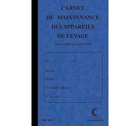 Elve Carnet maintenance pour appareil de levage folioté de 1 à 15. 32 pages Format 21x13cm - Coloris aléatoire