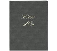ELVE Livre d'or 210 x 160 mm 148 pages Couverture aspect cuir Noir