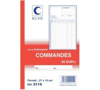 Elve - Lot de 10 Carnets Commandes - A5 - 50 Duplicatas - Blanc - Classique