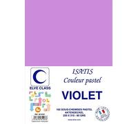 ELVE Lot de 10 Pqts de 102 Sous-chemises 60 g 220 x 310 mm ISATIS Coloris Pastel Violet