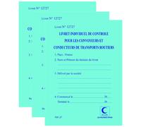 Elve Lot De 3 Carnets De Controle De Vehicule N× Imp. 150x110 32 Pages