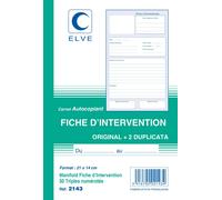 Elve Lot De 3 Manifolds "Fiche D'intervention" 21 X 14 Cm Vertical 50 F Tripli