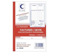 ELVE Manifold AUTO-ENTREPRENEUR Facture/Devis 21 x 14 cm Vertical 50 dupli