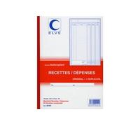 ELVE Manifold autocopiant Recettes / Dépenses 50 feuillets Rouge G 21x29,7 cm