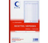 ELVE Manifold autocopiant "Recettes / D‚penses" ,50 feuillets Rouge G
