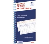ELVE Manifold autocopiant Suivi Kilométrique format 29,7x14cm, 50 feuillets dupli