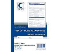 ELVE Manifold Carnets de reçus «Dons aux œuvres» 210 x 148 mm 100/2