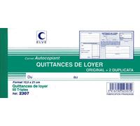elve manifold "quittances de loyer", 105 x 210 mm horizontal noir