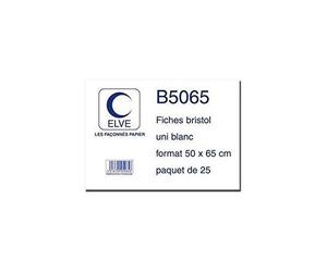ELVE Pqt 25 Fiches bristol 50 x 65 cm 180g Unie Blanc
