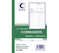 ELVE - ref 2116/1- Manifold Carnet de commandes-50 tripli - 210X140 50/3+0 (par lot de 10)