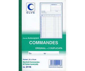 ELVE - ref 2116/1- Manifold Carnet de commandes-50 tripli - 210X140 50/3+0 (par lot de 10)