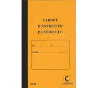 Elve Réf 28 Piqûre 32 pages carnet entretien du véhicule folioté de 1 à 15. Format 21x13cm Couleur Aléatoire