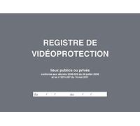 ELVE Registre de Vidéoprotection A4 21x29,7 à l'italienne 104 pages