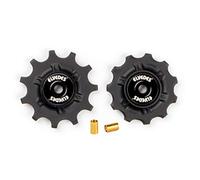 ELVEDES 1 Kit de Galets de derailleur ELVEDES 2 x 11 Dents roulements annulaires INOX INCL. Bushing ABEC 5 Galets de Dérailleur Cycle Noir