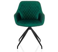 Chaise de salle à manger / chaise à coque ELVERUM velours vert hjh LIVING Vert