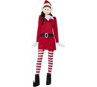 Elves Behavin' Badly - Costume design de Noël - Femme SM2917 (L) (Rouge/Blanc)