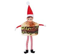 Elves Behavin' Badly Elf Hamburger Outfit - Costume drôle d'elfe pour poupée elfe de Noël - Accessoire fantaisie Fast Food Fancy Dress