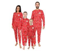 Elves Behavin' Badly Elf Squad Pyjama de Noël en coton assorti pour garçons, filles, hommes, femmes, enfants, Rouge, 13-14 ans