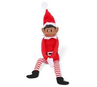 Elfes Behavin Badly Père Noël Elfe de Couleur 30,5 cm avec Visage en Vinyle et Corps Doux - Elfe Coquin de Noël (ELF Marron)