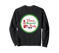 Elves Behavin' Badly Elfie Circle Badge Noël Sweatshirt