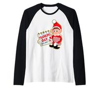 Elves Behavin' Badly Pranking Calendrier de Noël Manche Raglan