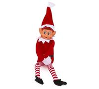 Elves Behavin' Badly Lot de 2 lutins en Peluche avec Visage en Vinyle Rouge/Blanc/Noir