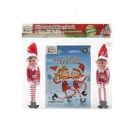 Elves Behaving Badly Elves Behavin' Badly Book + 2 Elf Dolls, A Year In The Life Of Elfie And Elvie Livre A4 24 illustrations colorées avec 2 poupées Elfie et Elvie de 25,4 cm